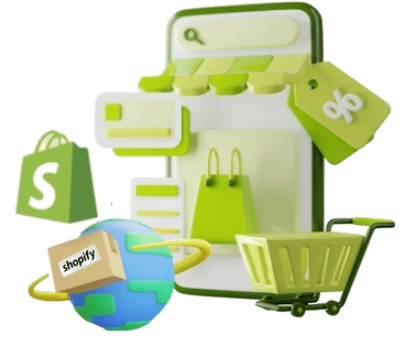 Illustration maintenance Shopify : gestion de boutique en ligne, support technique, mises à jour et optimisation des performances.